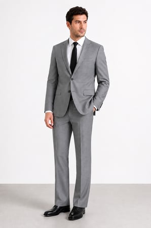 Erkek 6 Drop Slim Fit Yelekli Takım Elbise Çift Yırtmaç Altın Kuş Gözü