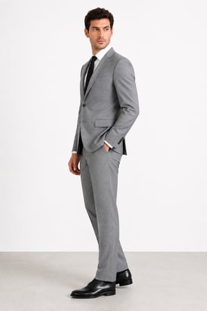 Erkek 6 Drop Slim Fit Yelekli Takım Elbise Çift Yırtmaç Altın Kuş Gözü