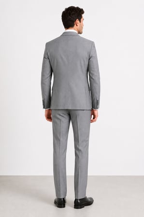 Erkek 6 Drop Slim Fit Yelekli Takım Elbise Çift Yırtmaç Altın Kuş Gözü