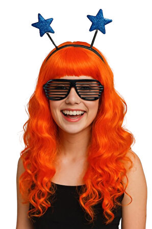 Peruk  Saç Uzun Kahküllü 50 CmTuruncu