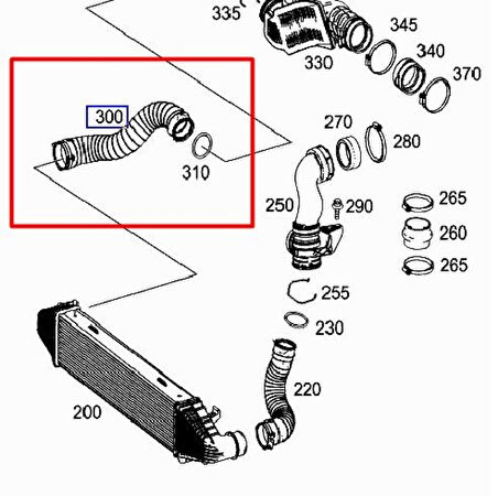 Mercedes Turbosarj Hortumu Sag C-Class W204 07>14 S204 07>14 - Ucpa 10h128120