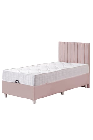 Baza Seti, Alessa Tek Kişilik Baza Başlık Maxi Yatak Seti, Pembe - 100x200 cm