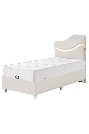 Baza Seti, Merry Ledli Tek Kişilik Baza Başlık Maxi Yatak Seti, 90x190 cm