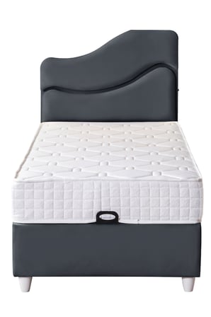 Baza Seti, Merry Ledli Tek Kişilik Baza Başlık Maxi Yatak Seti, 90x190 cm - Antrasit