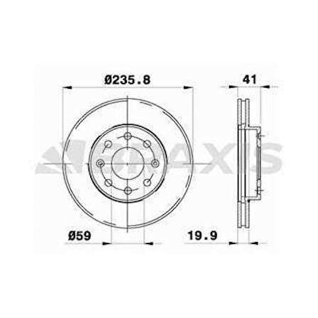 Opel On Fren Diski Aveo T250 T255 05> Kalos 02> Matız 05> Spark 10> Havalı 236mm - Braxıs Ae0089