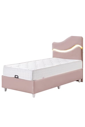 Baza Seti, Merry Ledli Tek Kişilik Baza Başlık Maxi Yatak Seti - 100x200 cm