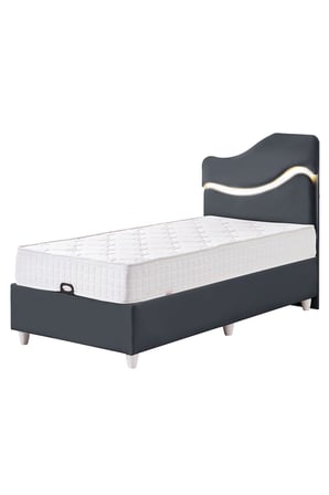 Baza Seti, Merry Ledli Tek Kişilik Baza Başlık Maxi Yatak Seti - 100x200 cm