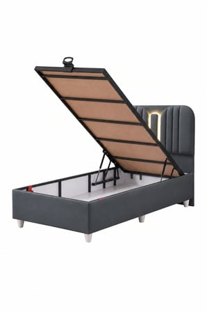 Baza Seti, Porto Ledli Tek Kişilik Baza Başlık Maxi Yatak Seti - 100x200 cm