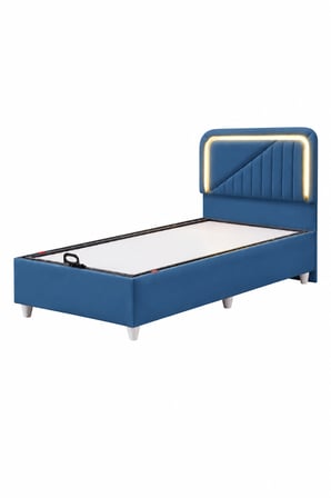 Baza Seti, Lyon Ledli Tek Kişilik Baza Başlık Maxi Yatak Seti - 100x200 cm