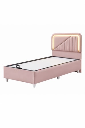 Baza Seti, Lyon Ledli Tek Kişilik Baza Başlık Maxi Yatak Seti - 100x200 cm
