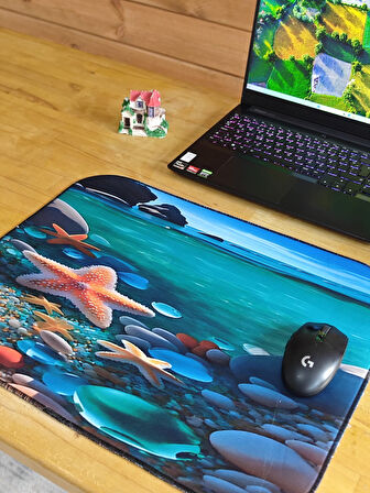 SGE TEKNOLOJİ 55X45 CM ÇAKIL DENİZ YILDIZI KAYDIRMAZ TABAN SPEED YÜZEY OYUNCU MOUSE PAD GAMİNG PAD