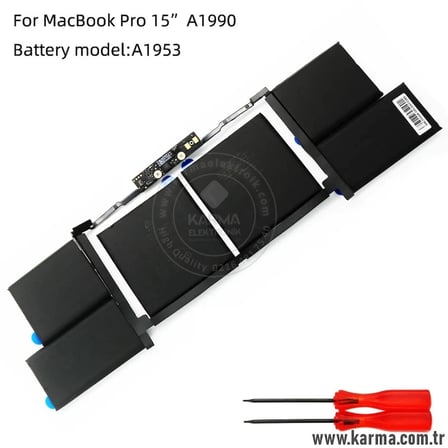 Apple MacBook Pro 15'' 2018 A1953 uyumlu A1990 EMC 3215 Notebook Bataryası, Laptop Pili / RML-039