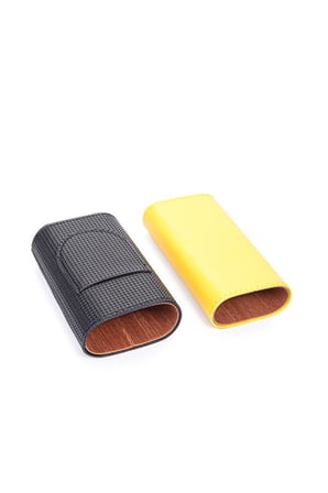 Cohiba Sarı Siyah İkili Kesici Bölmeli Deri Puro Kılıfı TR6871