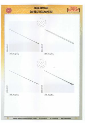 Paslanmaz Şiş 1 Adet 2 Cm Yassı 60 Cm Boy Ahşap Saplı