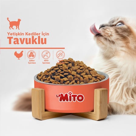 LaMito Tavuklu Yetişkin Kedi Maması 1 Kg - 10'lu Paket