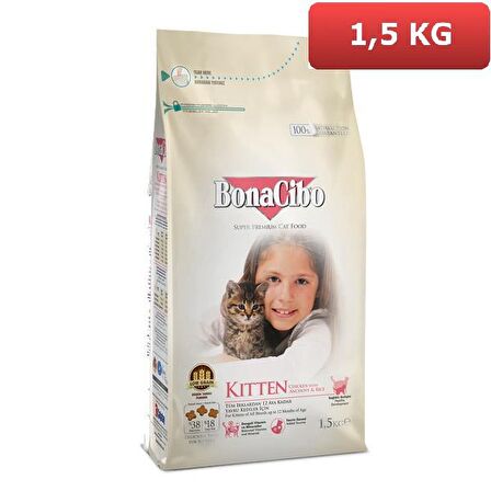 BONACİBO KİTTEN TAVUKLU YAVRU KEDİ MAMASI 1,5 KG