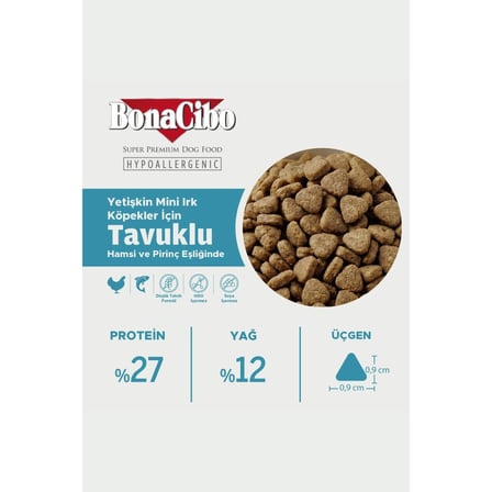 BonaCibo Mini Irk Tavuk Balıklı Köpek Maması 4 Kg