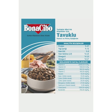BonaCibo Mini Irk Tavuk Balıklı Köpek Maması 4 Kg