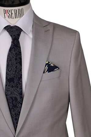 Slim Fit Yünlü Gri Takım Elbise