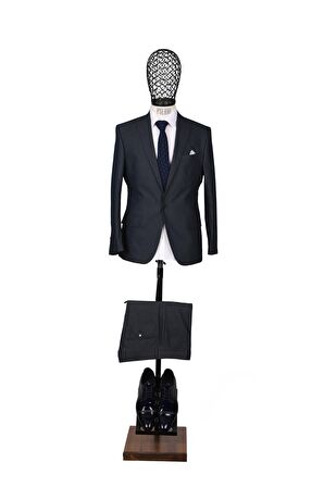 Slim Fit Lacivert Takım Elbise