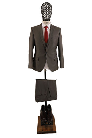 Yelekli Takım Elbise Slim Fit Erkek