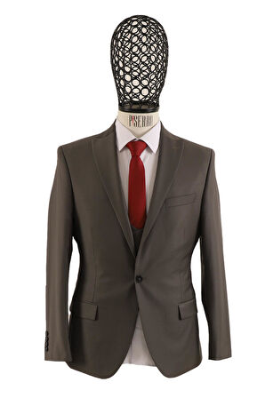 Yelekli Takım Elbise Slim Fit Erkek