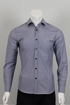 Uzun Kol Slim Fit Desenli Gömlek