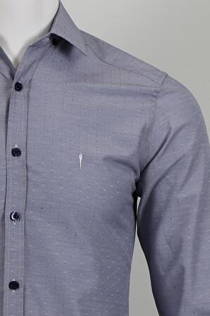 Uzun Kol Slim Fit Desenli Gömlek