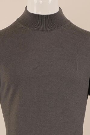 Slim Fit Yünlü Boğazlı Triko