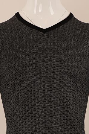 Slim Fit Yünlü Desenli Spor Triko