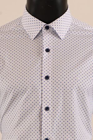 Uzun Kol Slim Fit Desenli Gömlek