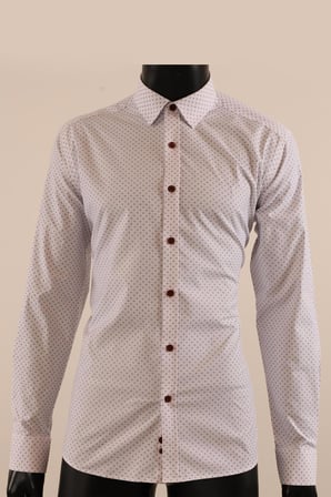 Uzun Kol Slim Fit Desenli Gömlek