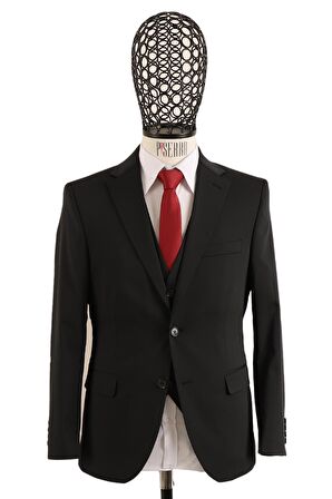 Yelekli Takım Elbise Slim Fit