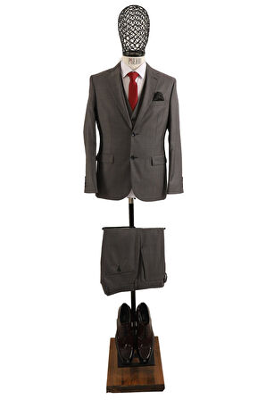 Yelekli Takım Elbise Slim Fit