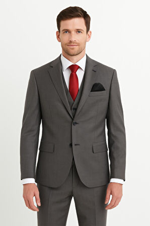Yelekli Takım Elbise Slim Fit