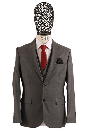 Yelekli Takım Elbise Slim Fit