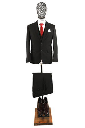 Yelekli Takım Elbise Slim Fit