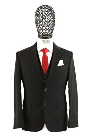 Yelekli Takım Elbise Slim Fit