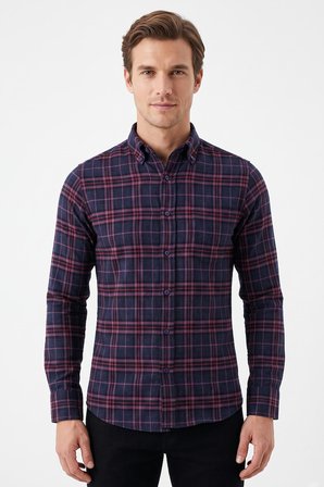 Kareli Slim Fit Oduncu Erkek Gömlek