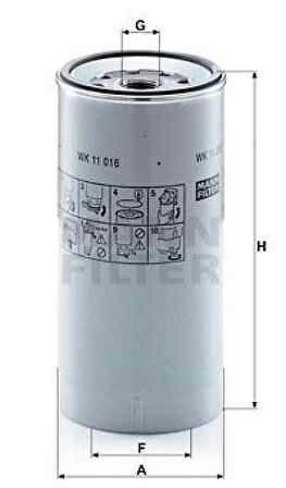 İveco Truck Yakıt Su Ayırıcı Filtresi İveco Stralıs 03> Trakker 04> Cursor 8 - Mann Wk11016z