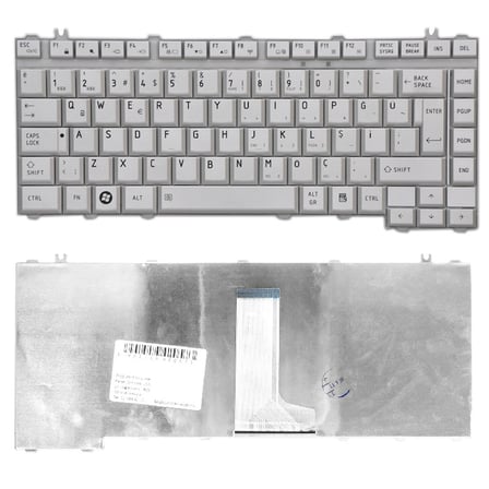 Toshiba A200, A300, L300, M200, M300 Notebook Klavyesi, Laptop Tuş Takımı (Silver, Gri TR)