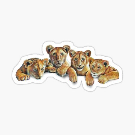 UFak Bebek Aslan Araba Oto Sticker Etiket Renkli W1