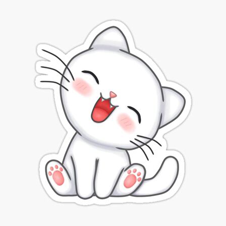 UFak Bebek Kedi Araba Oto Sticker Etiket Renkli A3