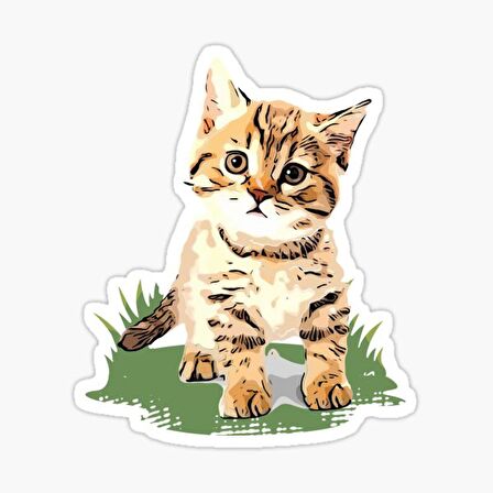 UFak Bebek Kedi Araba Oto Sticker Etiket Renkli A4