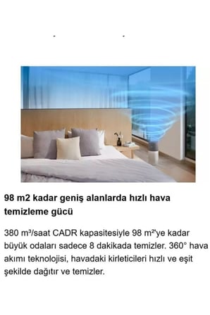 Philips 98 m² Dijital Ekranlı Akıllı Sensörlü HEPA Filtreli Hava Temizleyici Ev Ofis Alerjen
