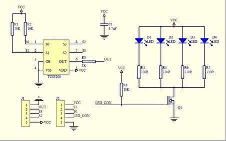Arduino TCS230 Renk - Işık Algılama Sensörü / Color Recognition Sensor Module