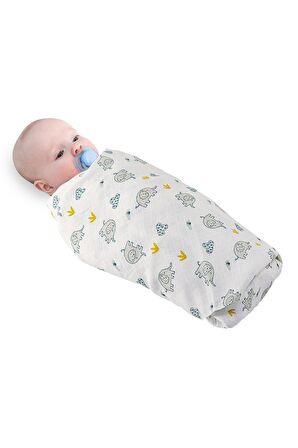 Müslin Organik 5in1 Kundak Battaniye Anne Bebek Örtüsü - 120z120