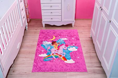 Babysale Uçan Pony Pembe Oyun Halısı 100x160 cm