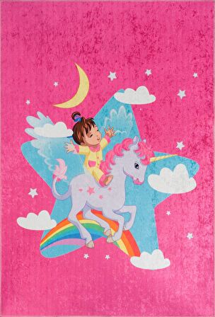 Babysale Uçan Pony Pembe Oyun Halısı 120x180 cm