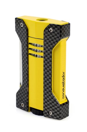 Conquistador Tek Torch Pürmüz Karbon Sarı Defi Extreme Dizayn Metal Puro Çakmağı CNQ-021